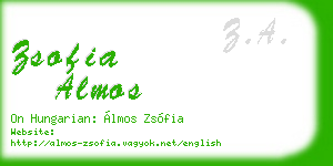 zsofia almos business card