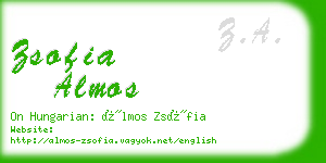zsofia almos business card